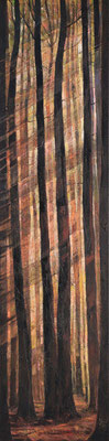Bäume, 2022, Mischtechnik auf Leinwand, 160 x 40 cm