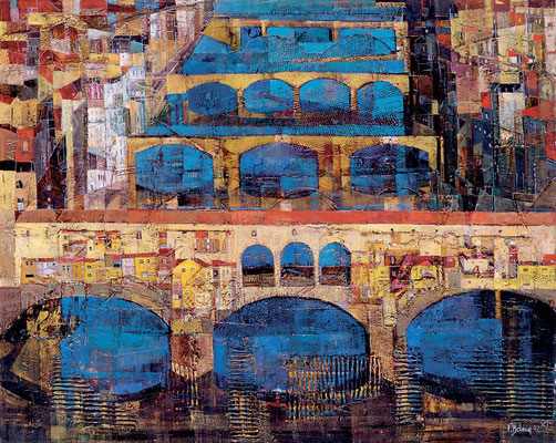 Ponte Vecchio, 2002, Mischtechnik auf Leinwand, 80 x 100 cm