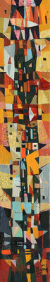 Schmaler Streifen, 2025, Mischtechnik auf Hartfaser, 45 x 8 cm