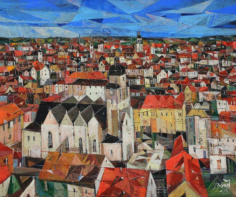 Zeitz, Michaeliskirche, 2025, Mischtechnik auf Leinwand, 50 x 60 cm