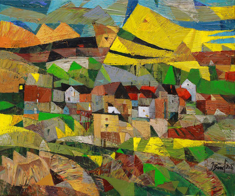 Lichtblick, 2020, Mischtechnik auf Leinwand, 46 x 55 cm