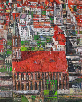 Marienkirche in Neubrandenburg, 2017, Mischtechnik auf Leinwand, 50 x 40 cm