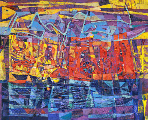 Sommergewitter, 2017, Mischtechnik auf Leinwand, 90 x 110 cm