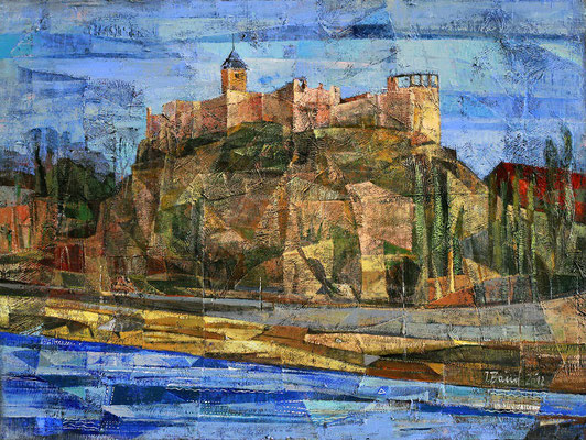 Burg Giebichenstein, 2012, Mischtechnik auf Leinwand, 60 x 80 cm