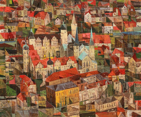 Schloss Merseburg, 2012, Mischtechnik auf Leinwand, 50 x 60 cm