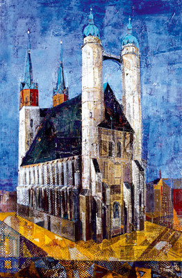 Marktkirche, 2004, Mischtechnik auf Leinwand, 120 x 80 cm