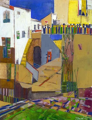 Südlicher Markt, Radierung, koloriert, 27 x 21 cm