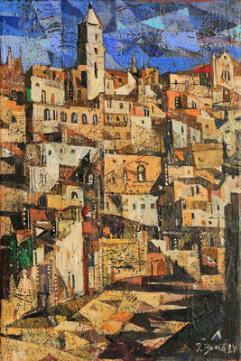 Matera, Basilikata, 2024, Mischtechnik auf Leinwand, 30 x 20 cm