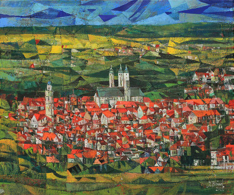 Bad Mergentheim, 2022, Mischtechnik auf Leinwand, 50 x 60 cm