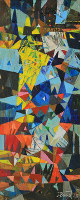 Am Meer, 2025, Mischtechnik auf Holz, 40 x 16 cm
