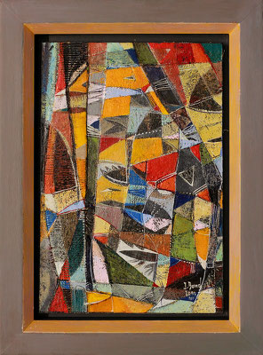 Sonnenwende, 2012, Mischtechnik auf Holz, Rahmen: 37 x 27 cm, Motiv: 30 x 20 cm