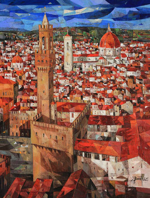 Florenz, Wiege der Renaissance, 2025, Mischtechnik auf Leinwand, 132 x 100 cm