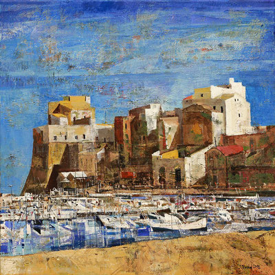 Castellammare del Golfo, 2012, Mischtechnik auf Leinwand, 50 x 50 cm