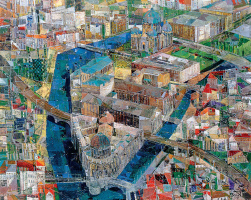 Berlin, Museumsinsel, 2003, Mischtechnik auf Leinwand, 80 x 100 cm