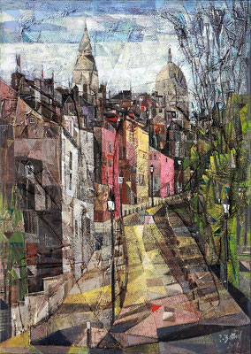 Montmartre, 2012, Mischtechnik auf Leinwand, plastische Elemente, 70 x 50 cm