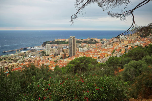 Die Stelle, an der Grace Kelly und Cary Grant zum Picknick halten. Heute wirkt der Blick auf Monaco verbaut.