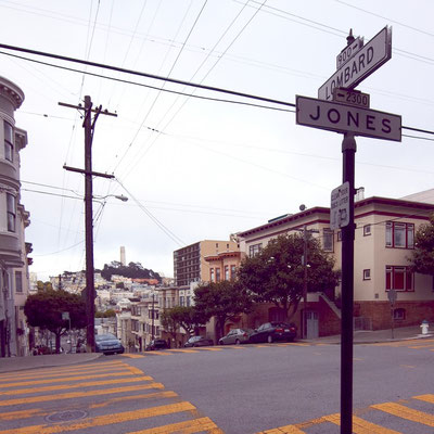 Blick von der Haustür auf die Jones Street. Viele der ehemaligen Straßenzüge sind kaum wiederzuerkennen.