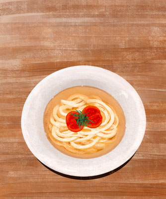 トマトうどん　イラスト