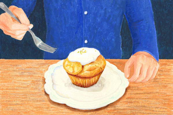 レモンのマフィン、イラスト