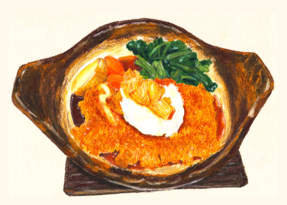 チキンカツ煮　イラスト