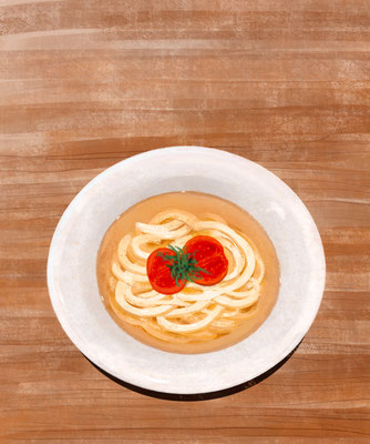 トマトうどん　イラスト