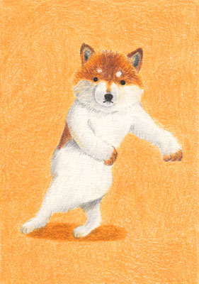 踊る犬２　イラスト