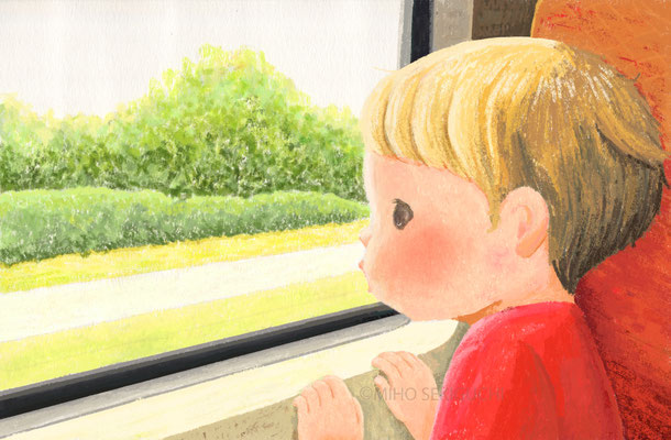 電車の子、イラスト