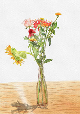 花瓶の花　イラスト