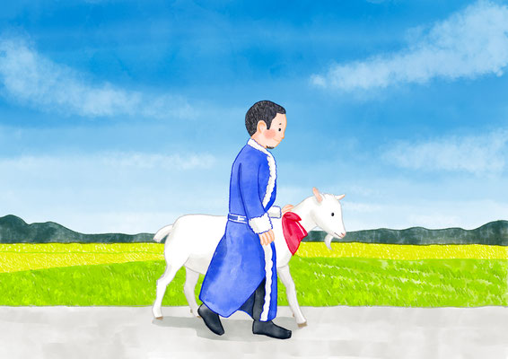 ヤギと大悟　イラスト