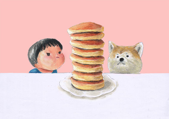 ぼくとワンコとホットケーキ