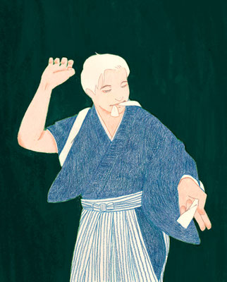 たすきがけ　イラスト