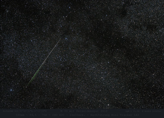 Messier 39 mit Perseidenspur , 2018.