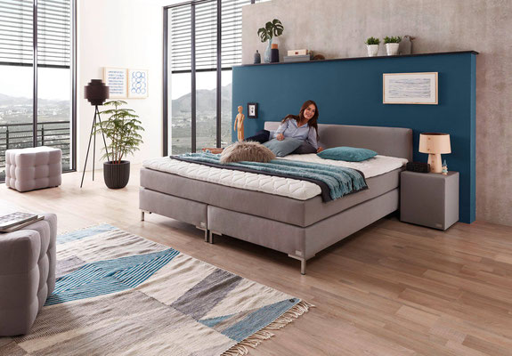 WELCON Rockstar Boxspringbett mit Kopfteil für Dachschräge
