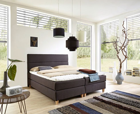 WELCON Rockstar Boxspringbett mit schlichtem Kopfteil Sten