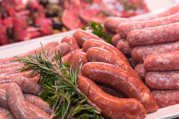 hausgemachte Wurst vom Freilandschwein Bratwurst