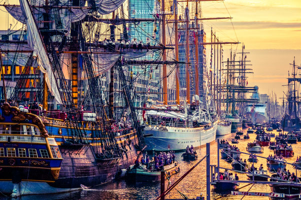 Sunset at Sail 2015 Amsterdam, the Netherlands