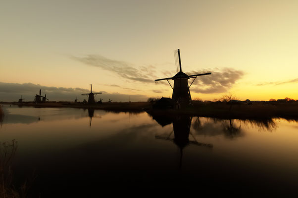Sunset at Kinderdijk, the Netherlands