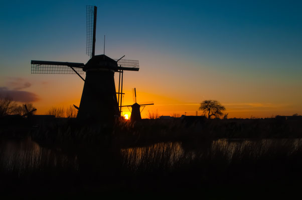 Sunset at Kinderdijk, the Netherlands
