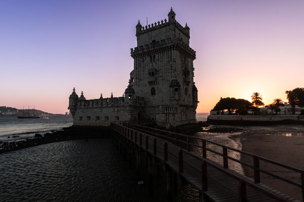 Sunset at Torre de Belem in Lissabon, Portugal