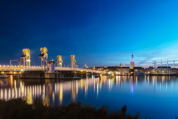 Historical City bridge in Kampen, the Netherlands