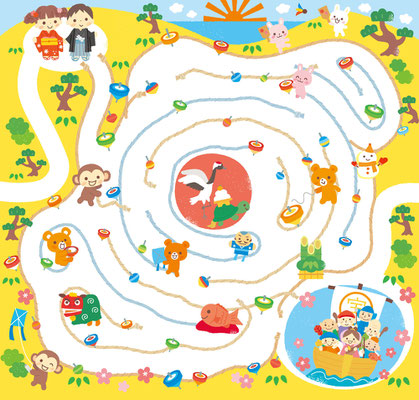 なかよしメイト　表４迷路　2010年度連載　イラスト