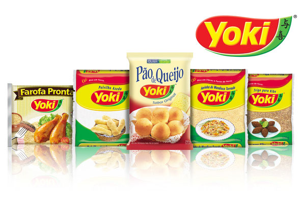 Logo e linha de embalagens Yoki