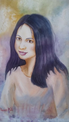 Ana, detalle-Acuarela sobre papel Arches./ Anne, detail-Watercolor on  Arches paper.