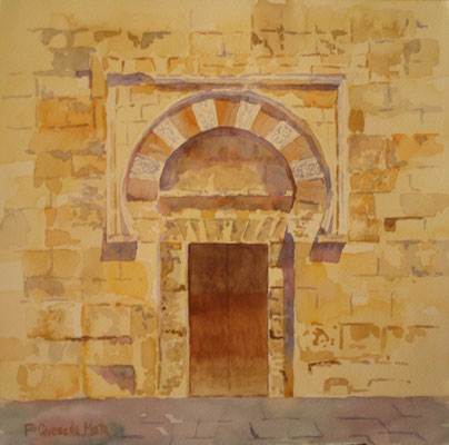 Puerta de la Mezquita -Acuarela sobre  papel Cartiera Magnani/Mezquita door-Watercolour on Cartiera Magnani paper