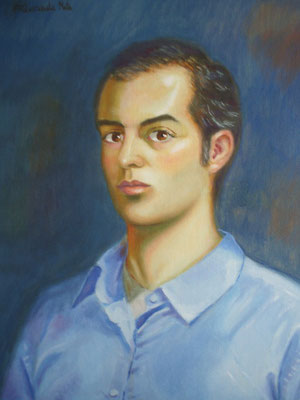 Autorretrato V-Oleo sobre cartón  entelado/ Selfportrait V--oil on cardboard with canvas