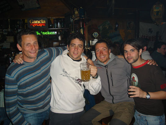 Dave, Fabian, me and Hernan at the Irish Pub - Ushuaia