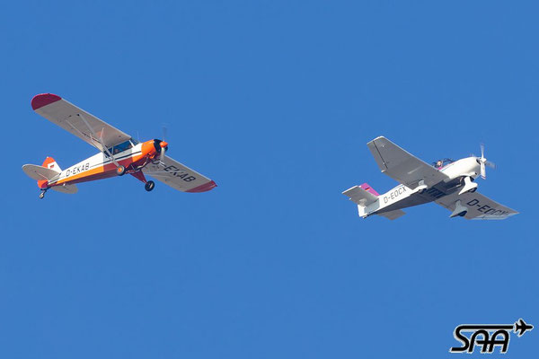 D-EKAB, Piper PA-18A-135 Super Cub, D-EOCX, Robin DR.300-180R Remorqueur, 29.12.2025, Lutz Lehmann