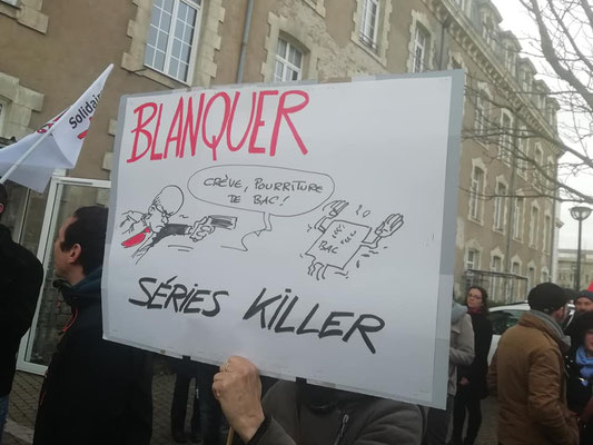 Rassemblement devant la DSDEN le 24 janvier