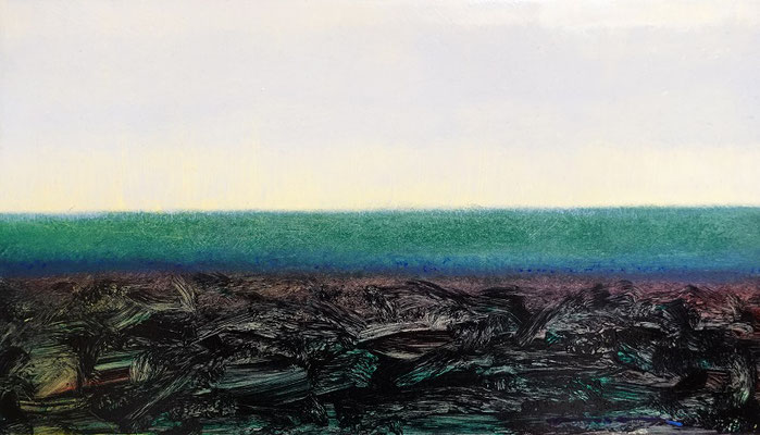 "そのところ8"  191×334㎜.  oil on panel. 2023