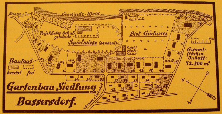 Lageplan der Siedlung aus eine Broschüre (1933)